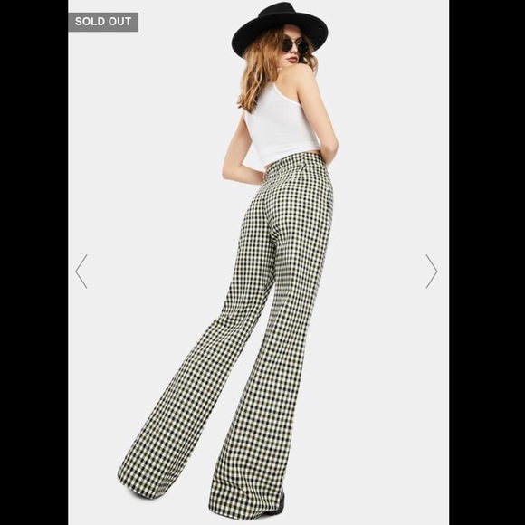 Free People Pants - NWT Free People Jules Wide Leg High Waist Gingham Pant sz 2 SOLD OUT